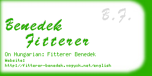 benedek fitterer business card